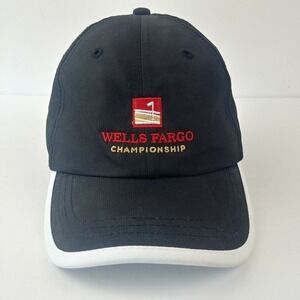 Wells Fargo Championship Hat Kids‎ Ages 5-12 Black Nylon Golf Baseball Cap